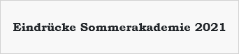 Eindrcke Sommerakademie 2021